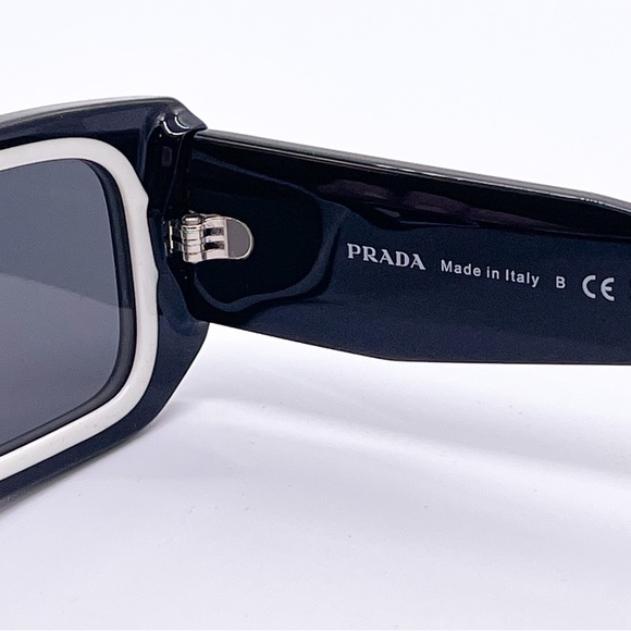 NEW PR06YS 09Q5S0 PRADA UNISEX SUNGLASSES PRADA SPR 06Y BLACK EYEWEAR PR 06YS - Picture 11 of 13